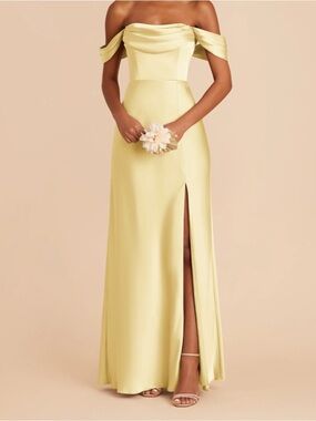 Birdy Grey Mia Matte Butter Yellow Lemon Sorbet Convertible Maxi Dress Sz M